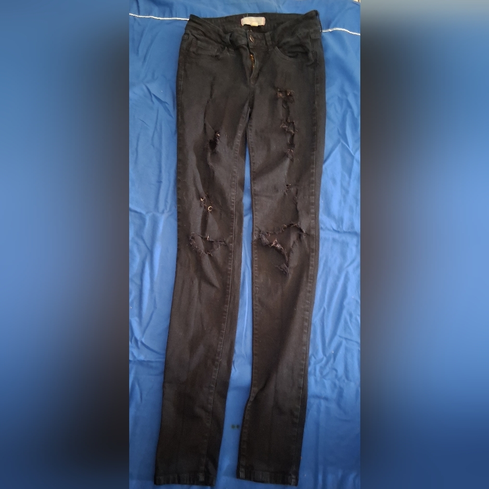 2.1 Denim Kids Charcoal Ripped Jeans